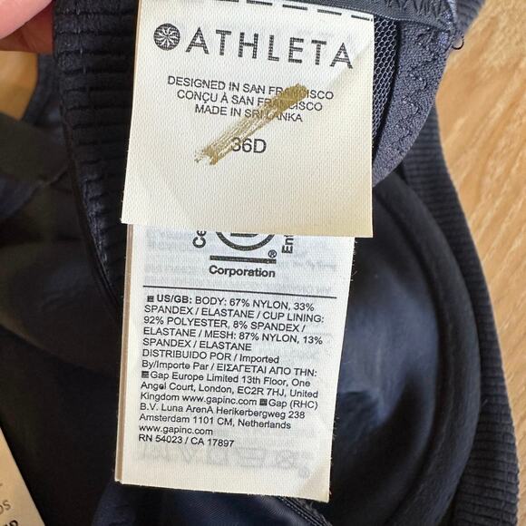 Athleta Glory Sports Bra Navy Blue Sports Bra 36D 659028 - Picture 8 of 8